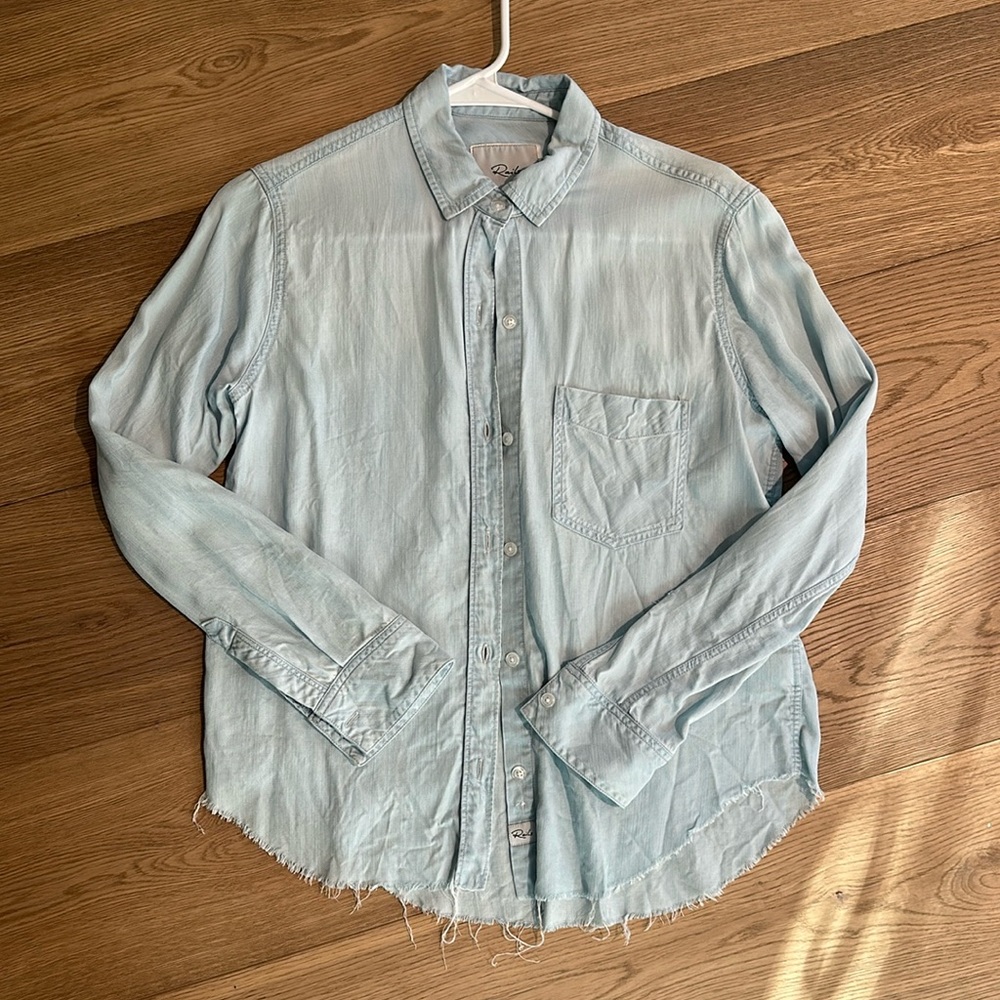 Rails Ingrid Raw Hem Chambray Shirt